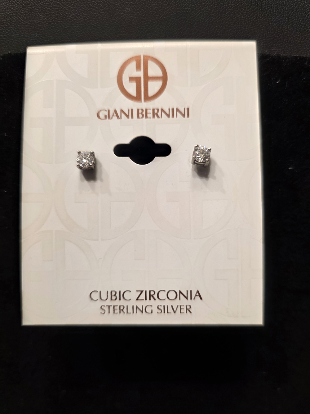 #373 Giani Bernini Sterling Silver Clear Cubic Zirconia Stud Earrings